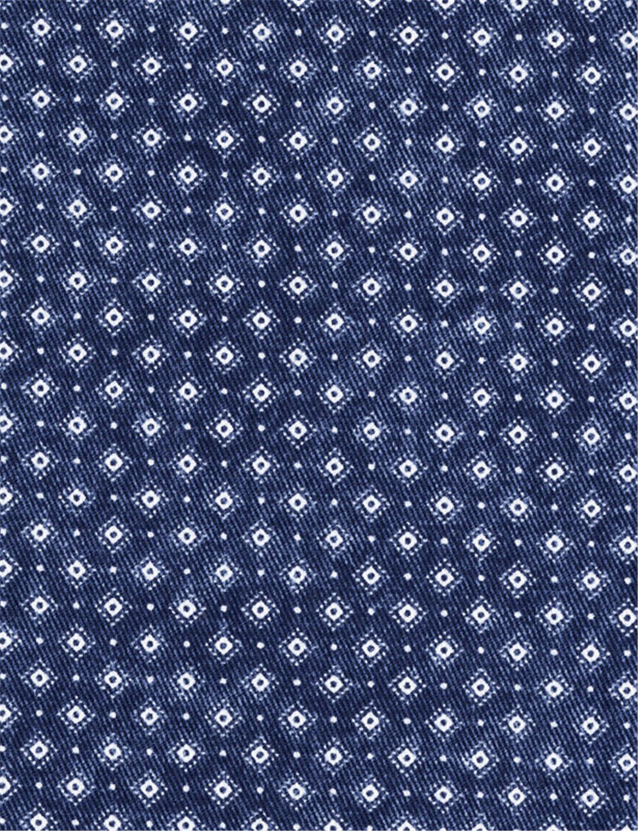 Denim Fabric - printed - Minilosa - Bleu indigo