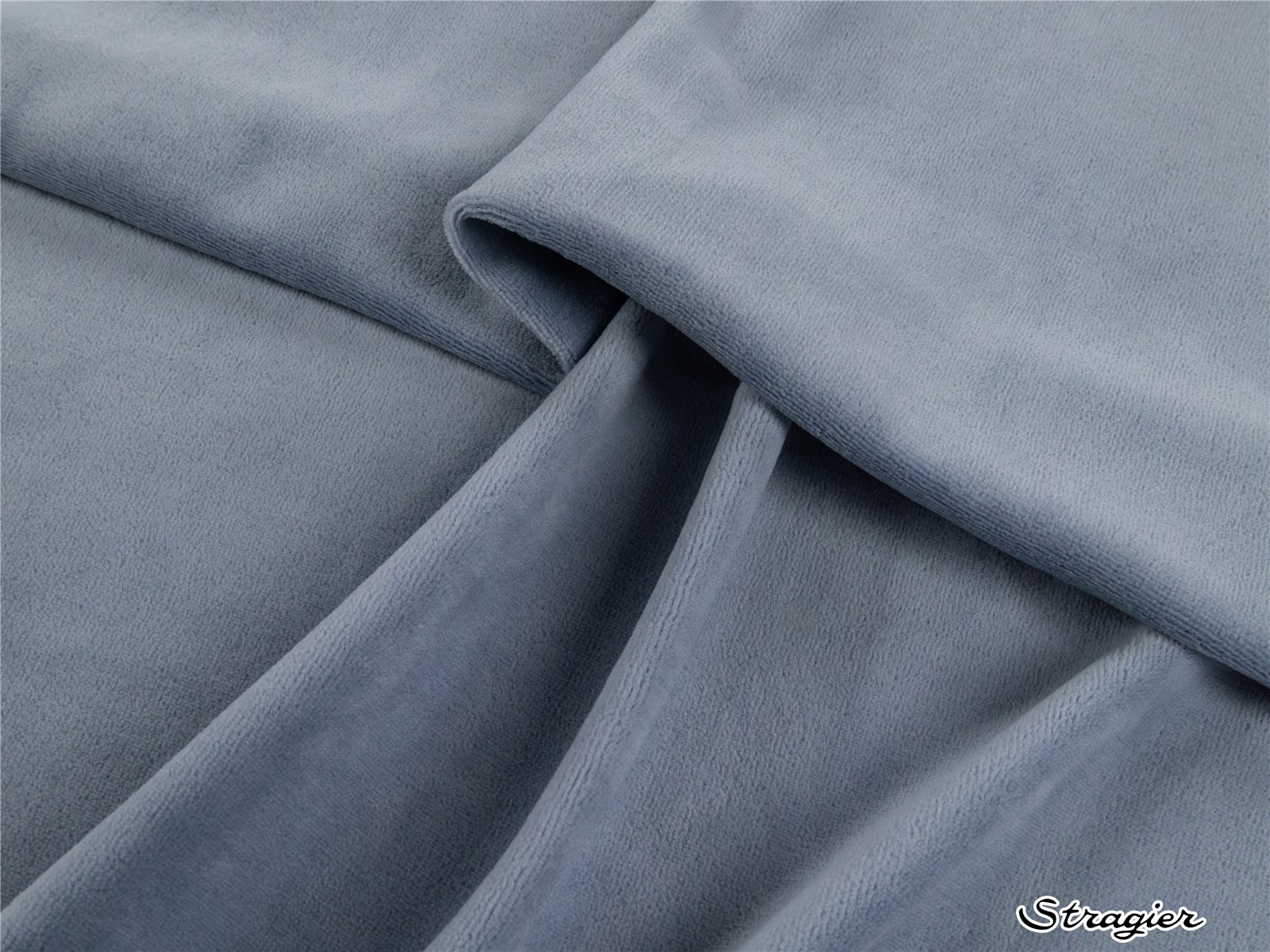 Jersey Velours Nicki - Uni - Bleu Denim 