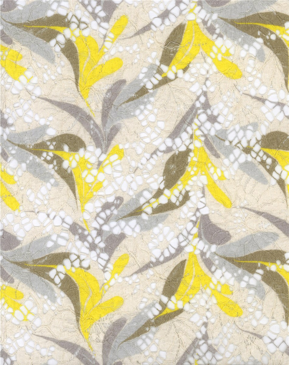 Dentelle imprimée Haute Couture - Envolée - Citron - 90 cm