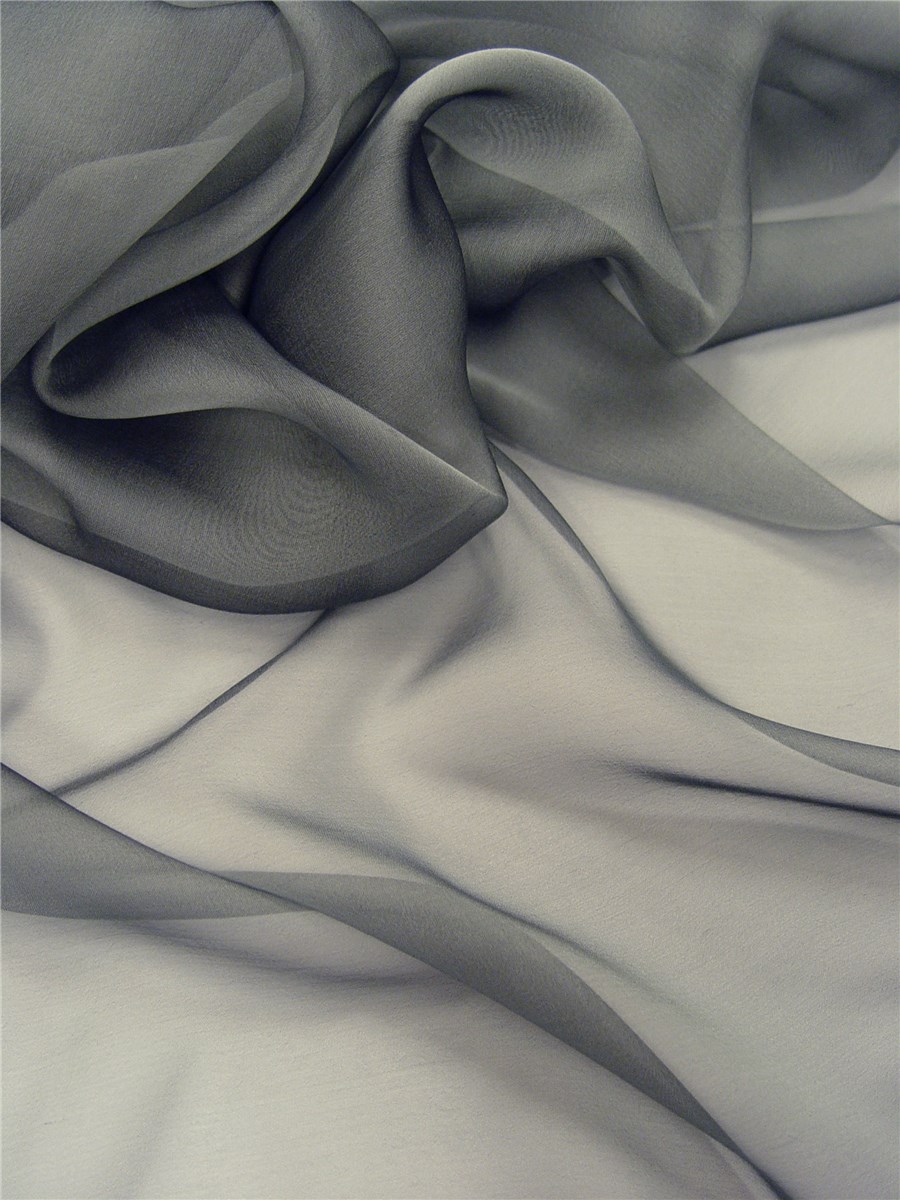 Mousseline de Soie changeante - Uni - Pewter