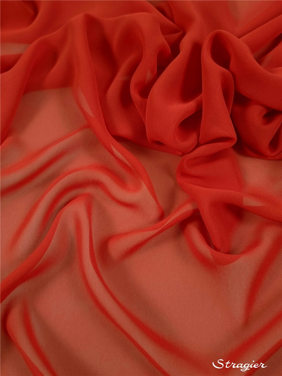Crêpe Georgette Soft - Uni - Rouge 