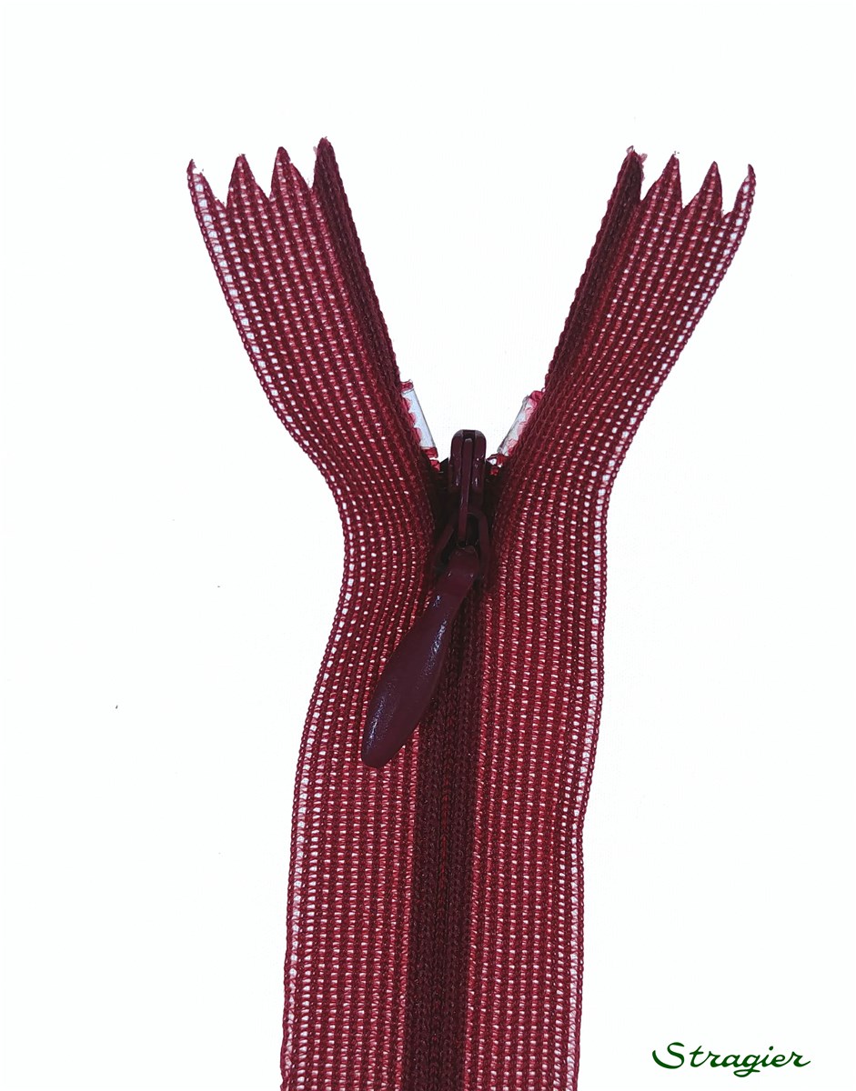 invisible Zip - - - Bordeaux - 22 cm