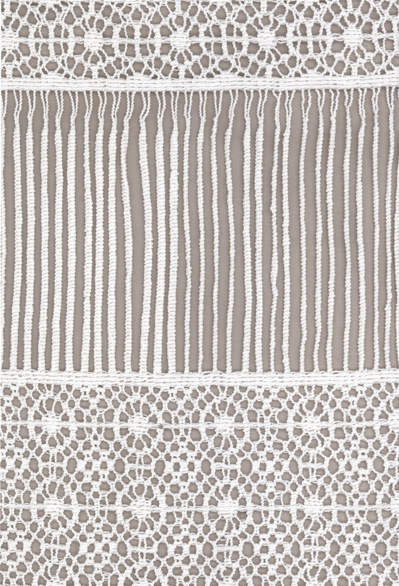 Dentelle de Coton - Ogonie frangée - Porcelaine Stragier - 135 cm