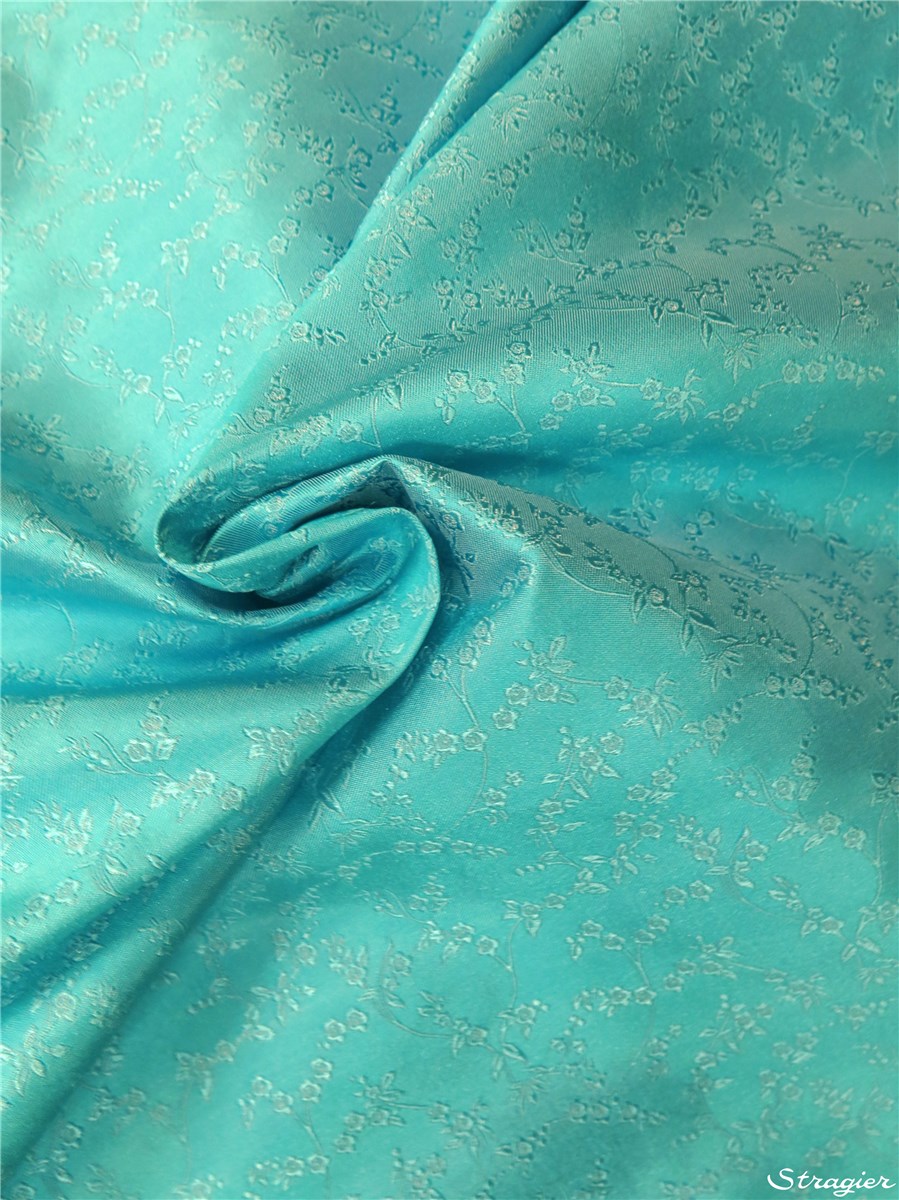 Silk Brocade - Colibri - Aqua-Turquoise