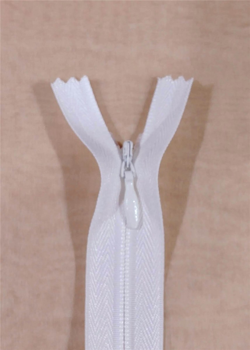 Zip Invisible - - Blanc - 22 cm