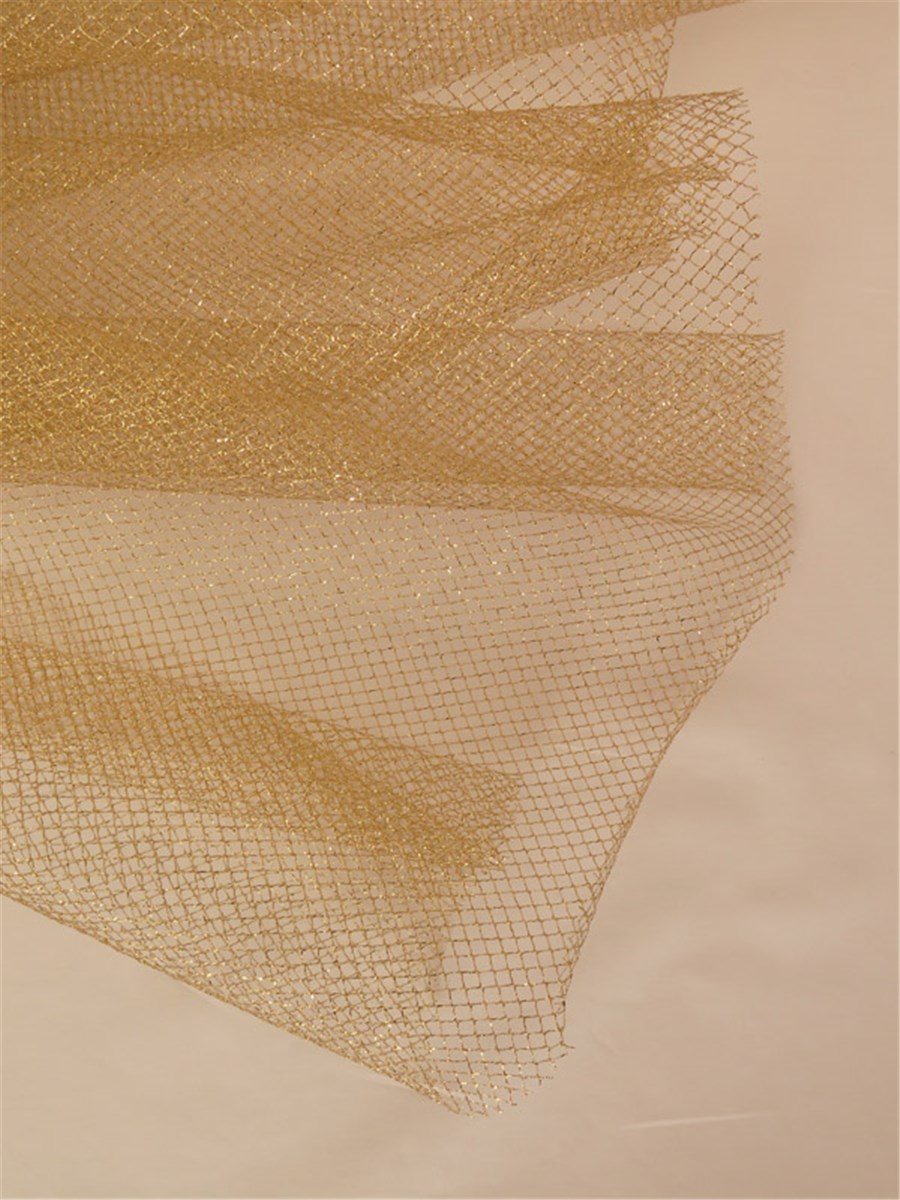 Tulle métallique alvéoles larges - uni - Or 