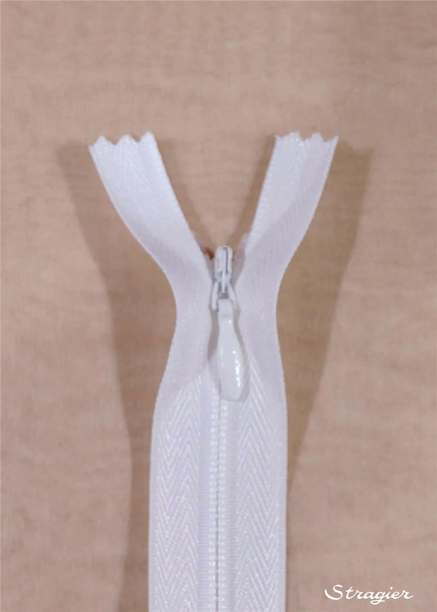 Zip Invisible - - Blanc - 60 cm