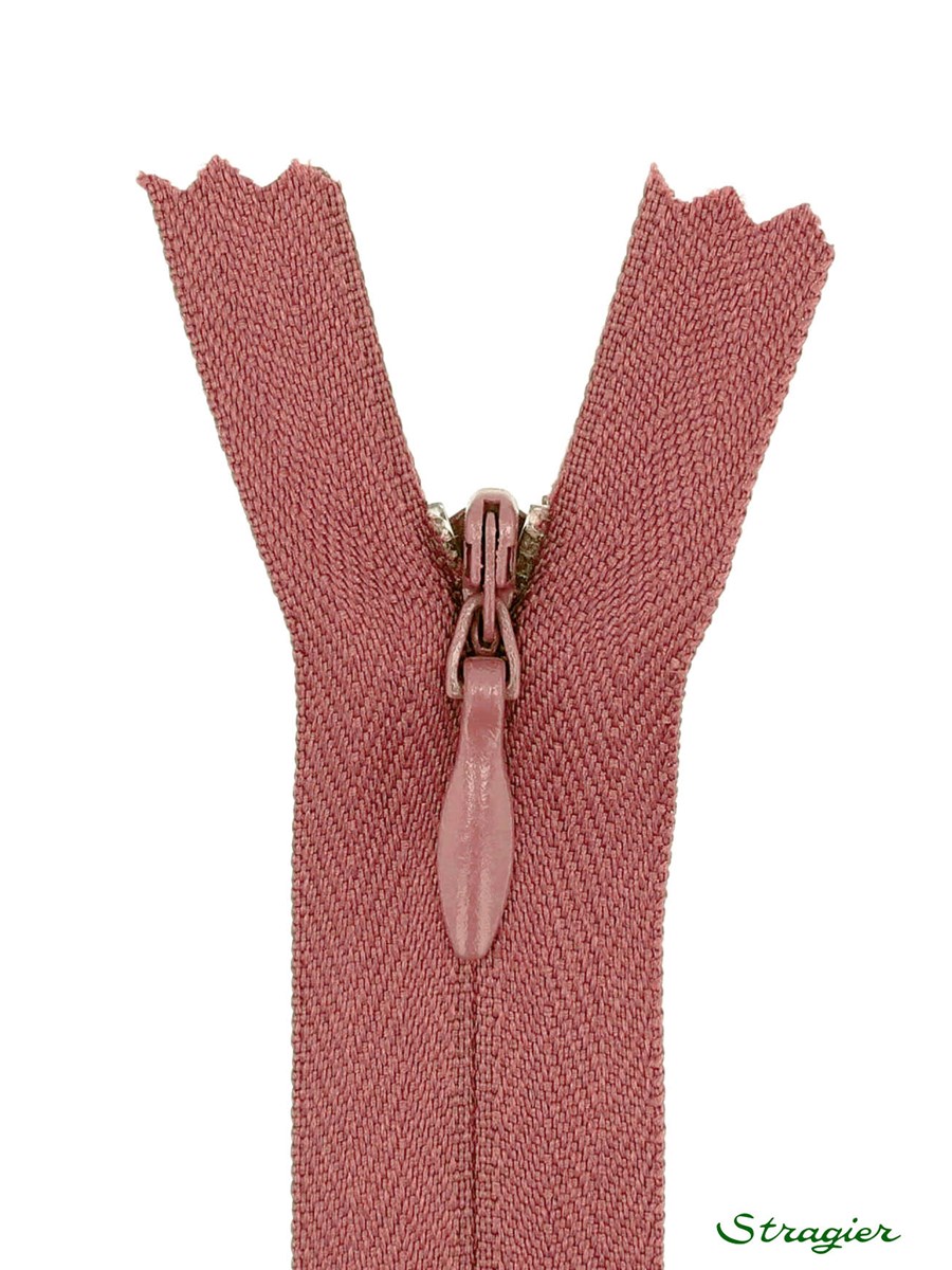 Zip Invisible -  - Vieux rose - 22 cm