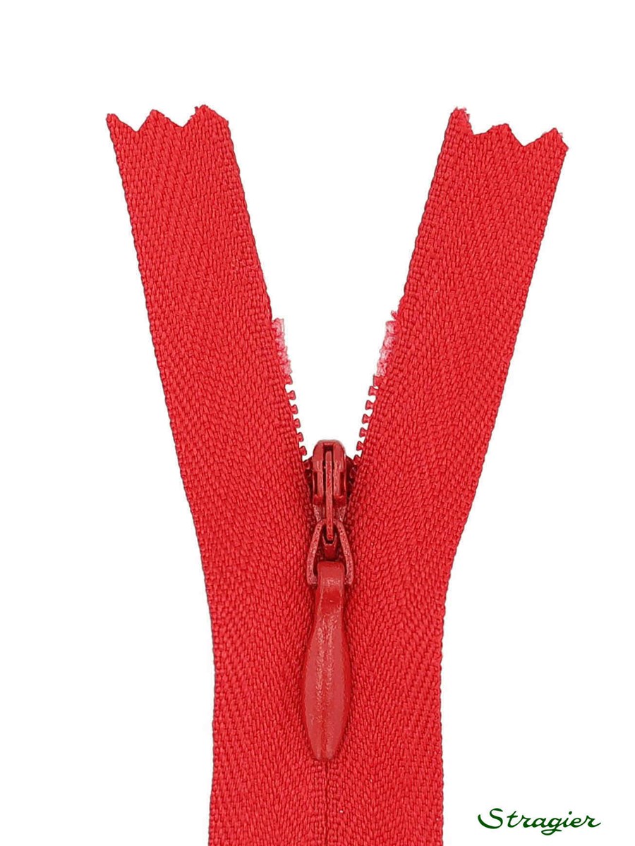 Zip Invisible -  - Rouge Carmin - 22 cm