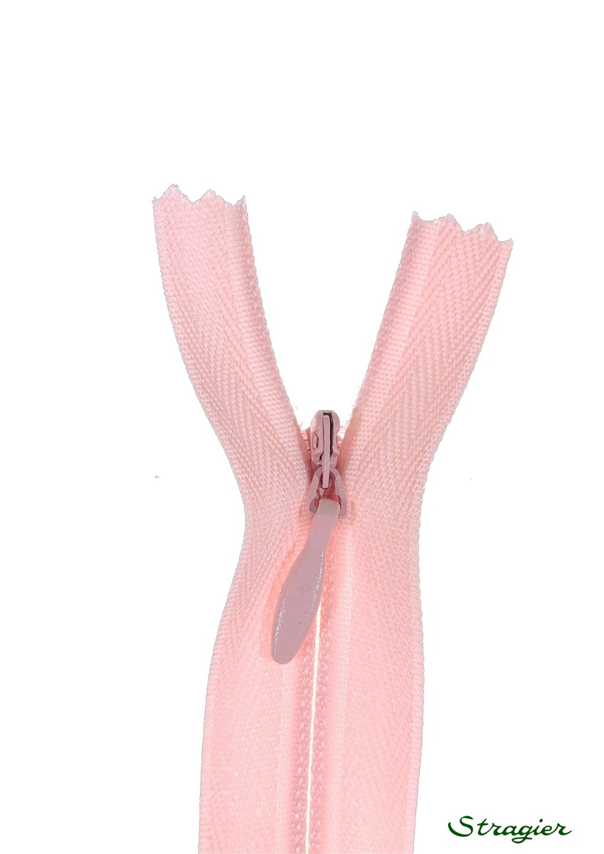 Zip Invisible - - Rose Perle - 22 cm