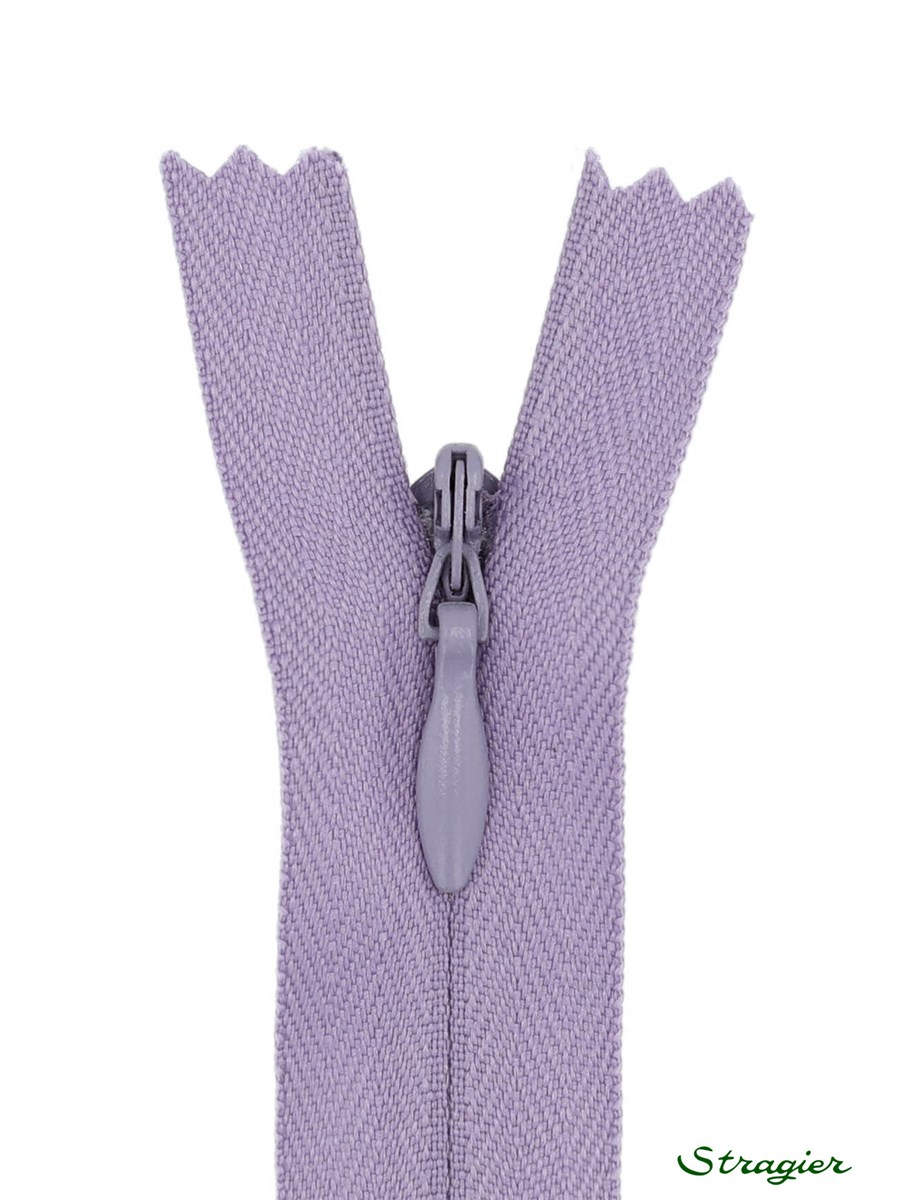 Zip Invisible - - Lilas bleuté - 22 cm