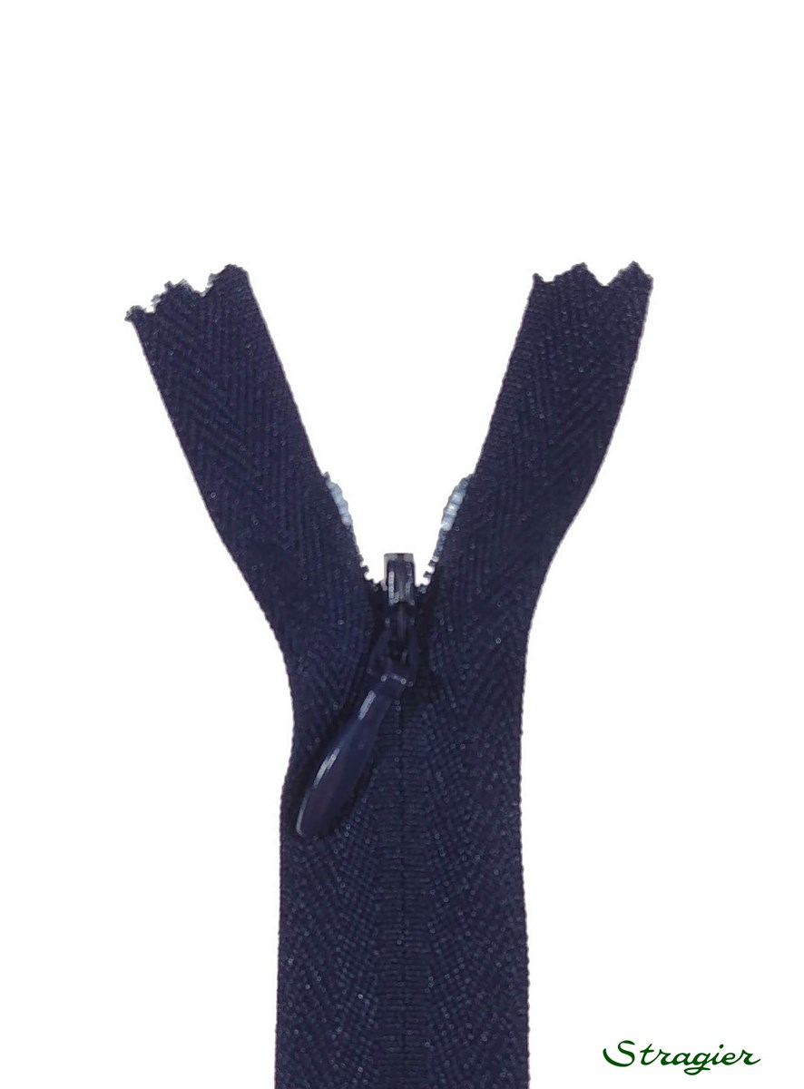 Zip Invisible - - Bleu Caban - 22 cm