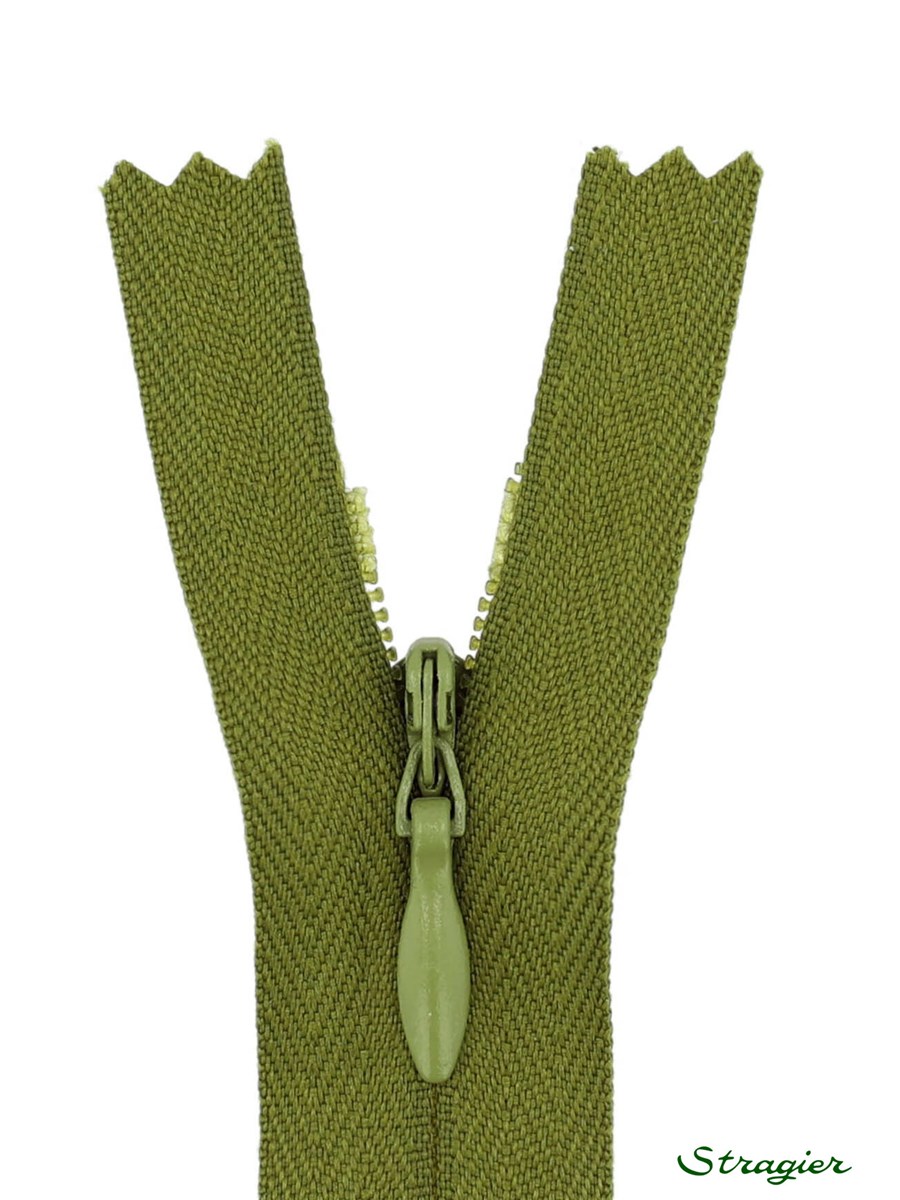 Zip Invisible -  - Olive verte - 22 cm