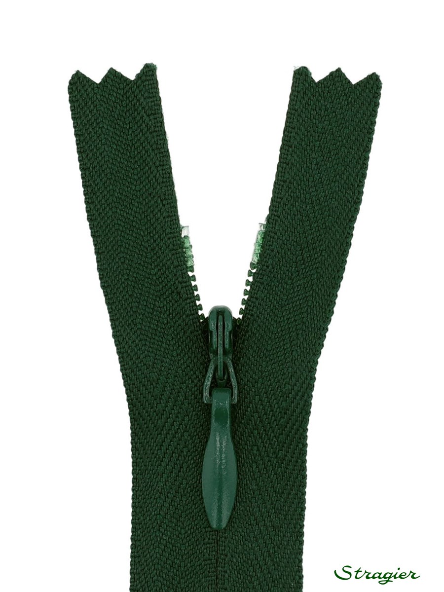 Zip Invisible -  - Vert bouteille - 22 cm