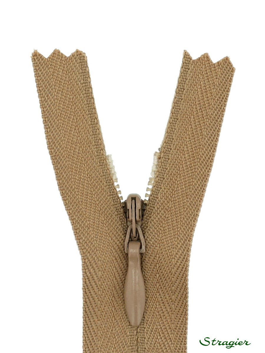 Zip Invisible -  - Camel - 22 cm