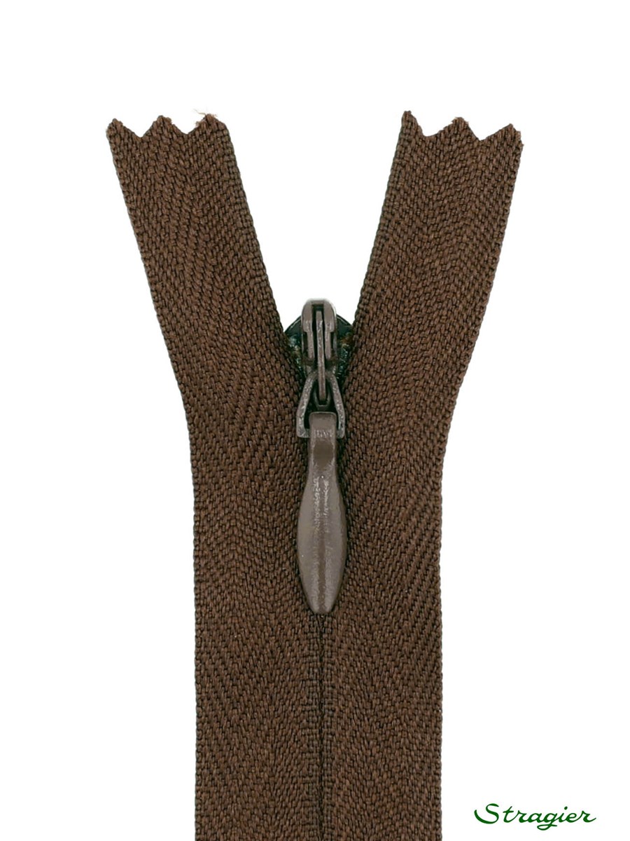 Zip Invisible -  - Brownie - 22 cm