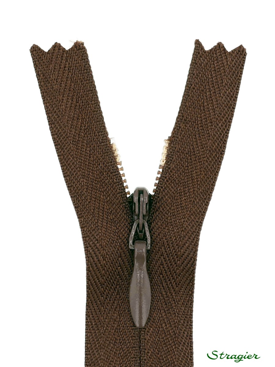 Zip Invisible -  - Brownie - 22 cm