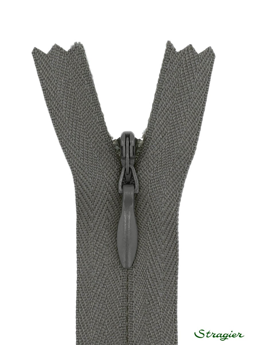 Zip Invisible - - Graphite - 22 cm