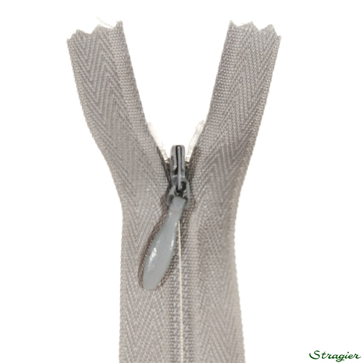 Zip Invisible -  - Gris Bruine - 22 cm