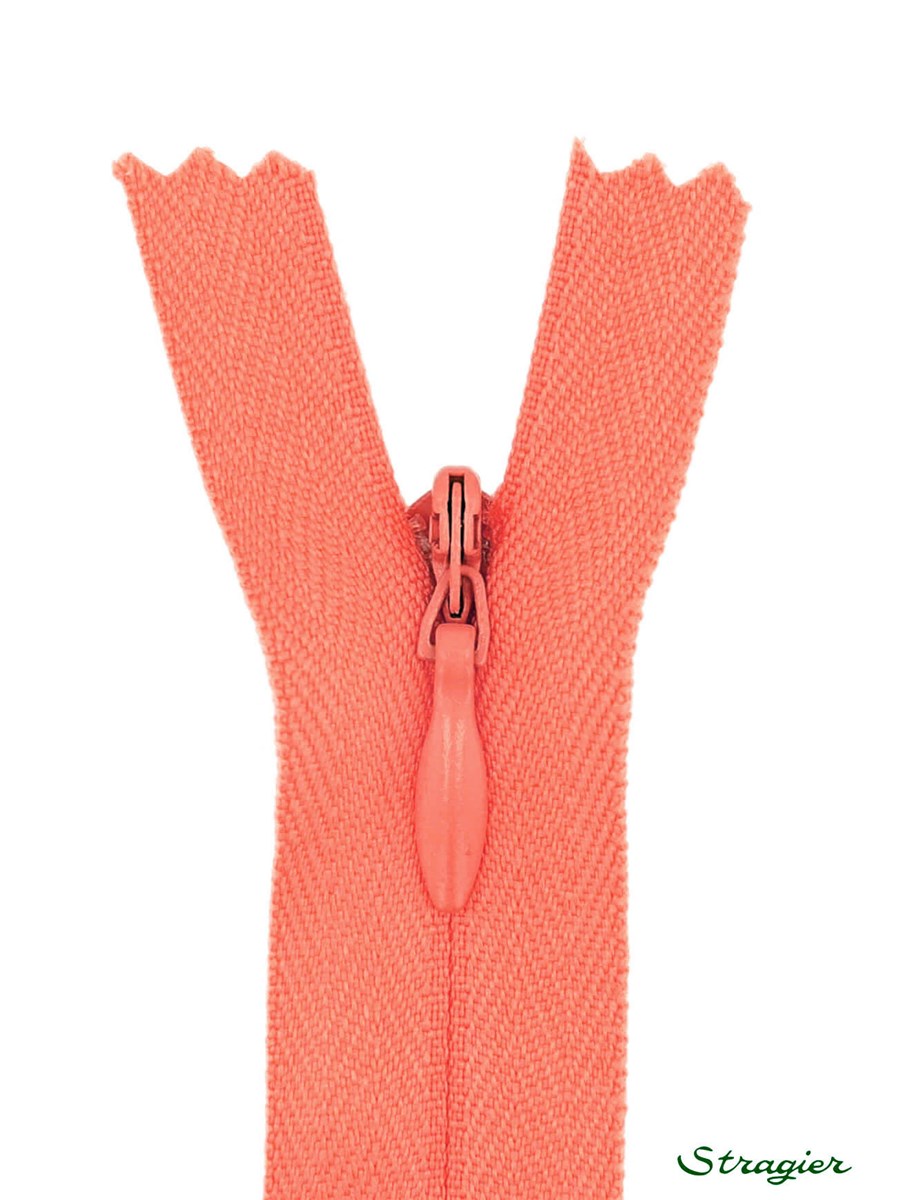 Zip Invisible - - Rose Corail - 60 cm