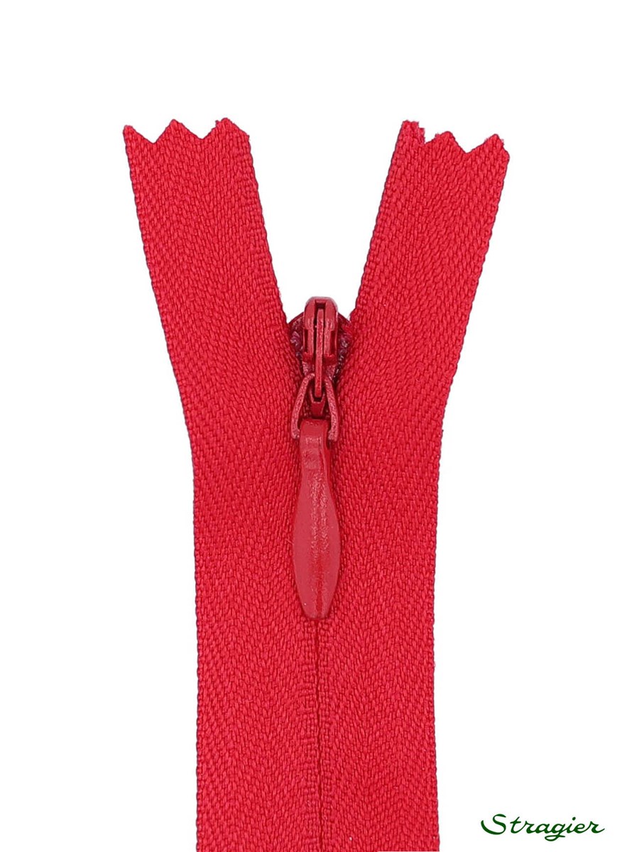 Zip Invisible - - Rouge Rubis - 60 cm