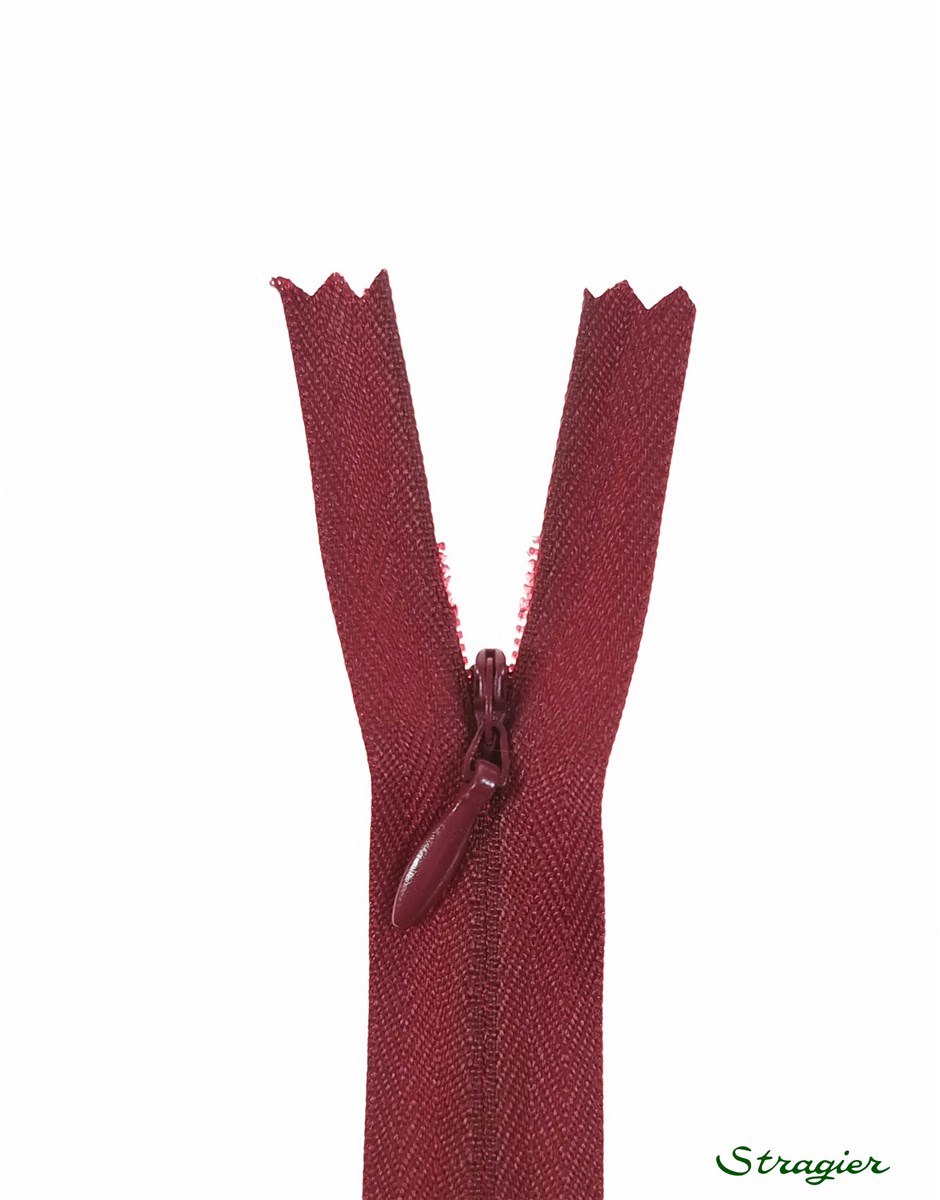 Zip Invisible - - Bordeaux - 60 cm