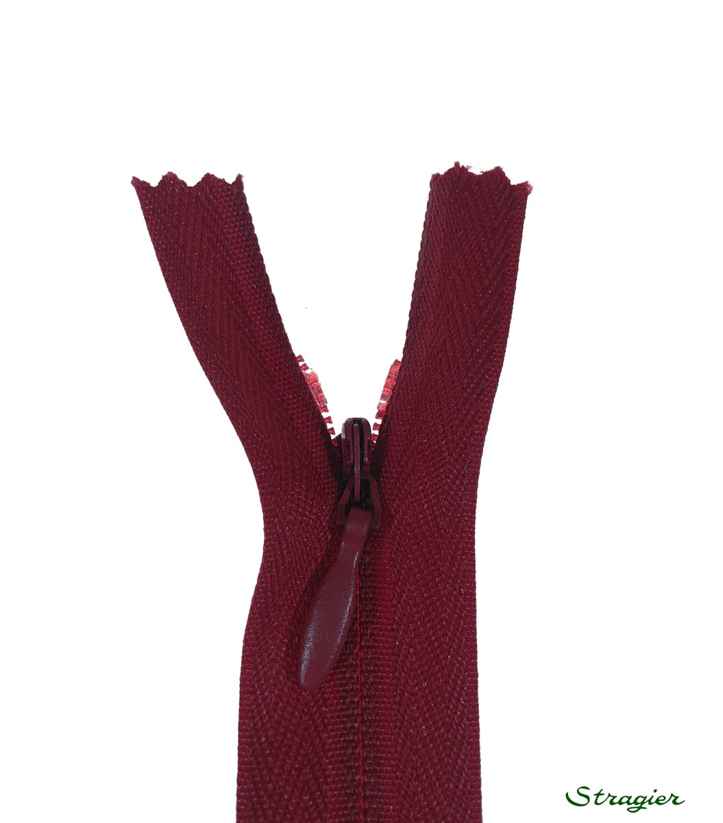 Zip Invisible - - Vin de Rubis - 60 cm