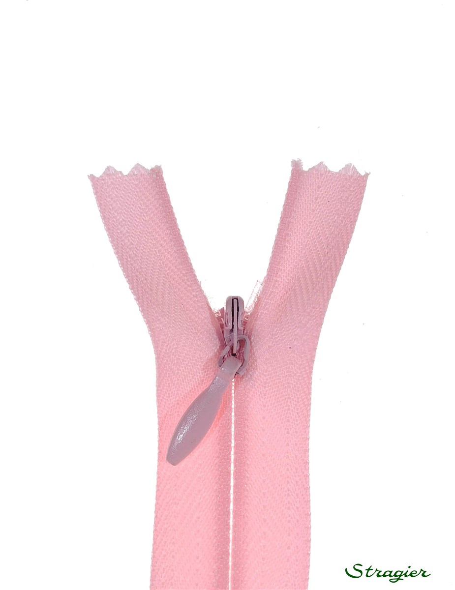 Zip Invisible - - Rose frais - 60 cm