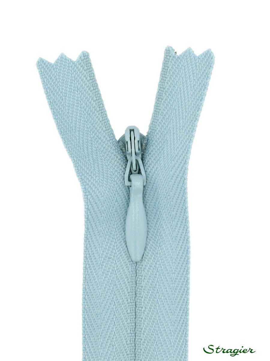 Zip Invisible - - Bleu Cyan clair - 60 cm