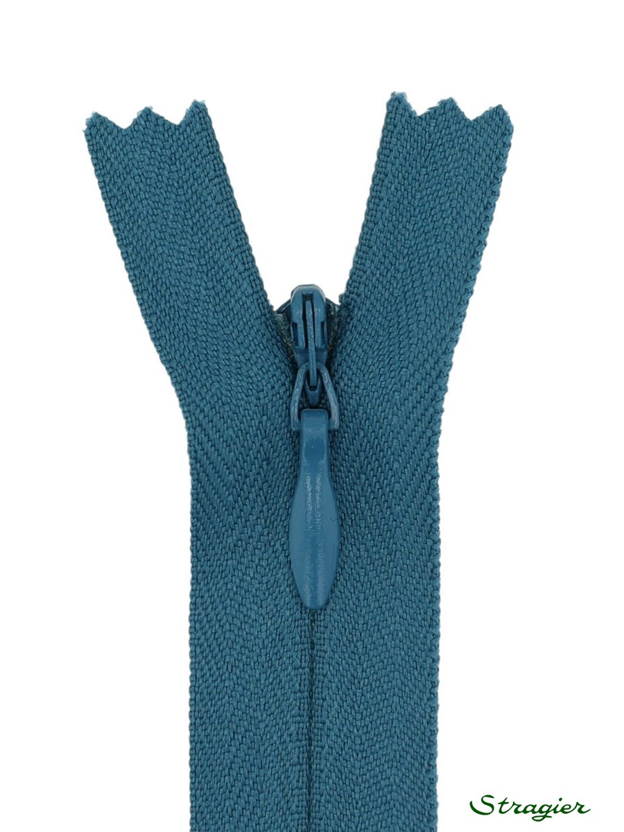 Zip Invisible - - Bleu Canard - 60 cm