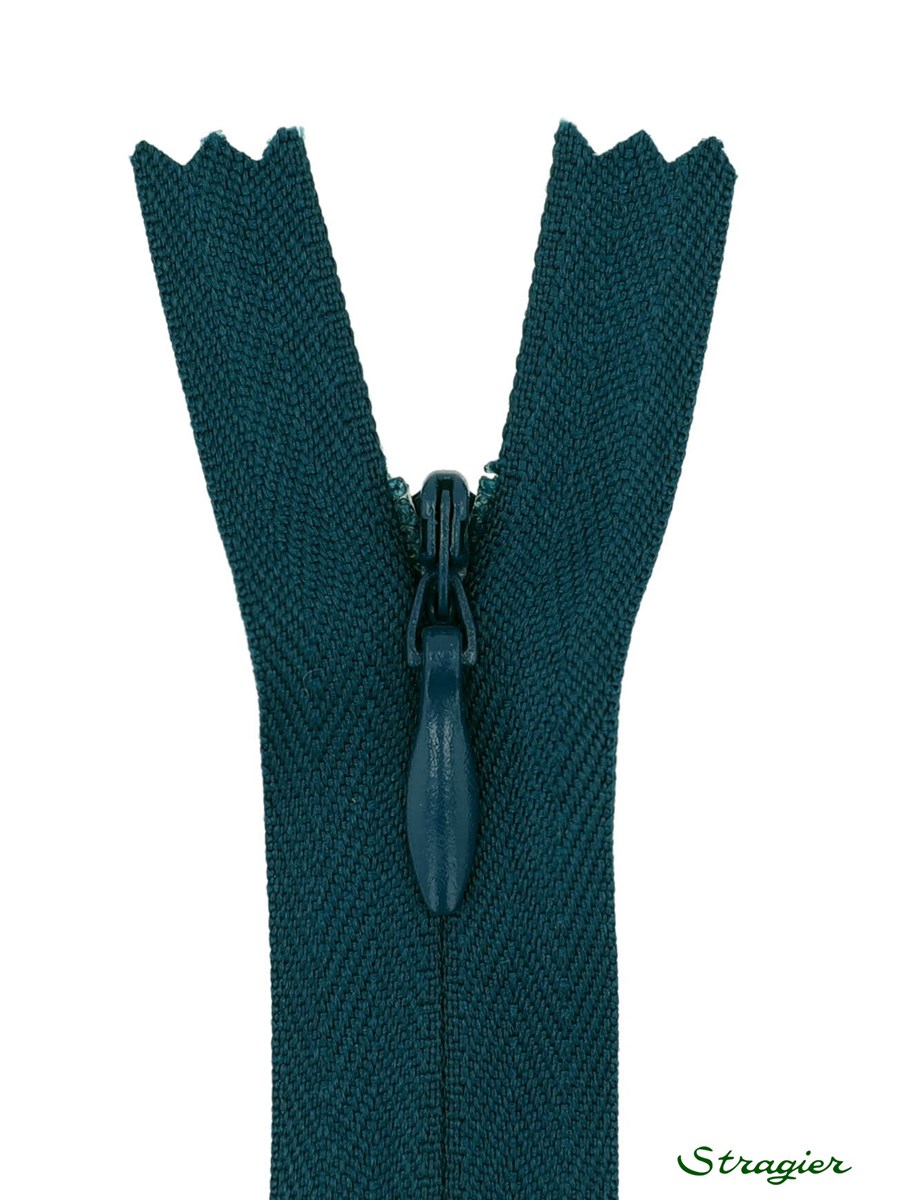 Zip Invisible - - Vert Canard - 60 cm