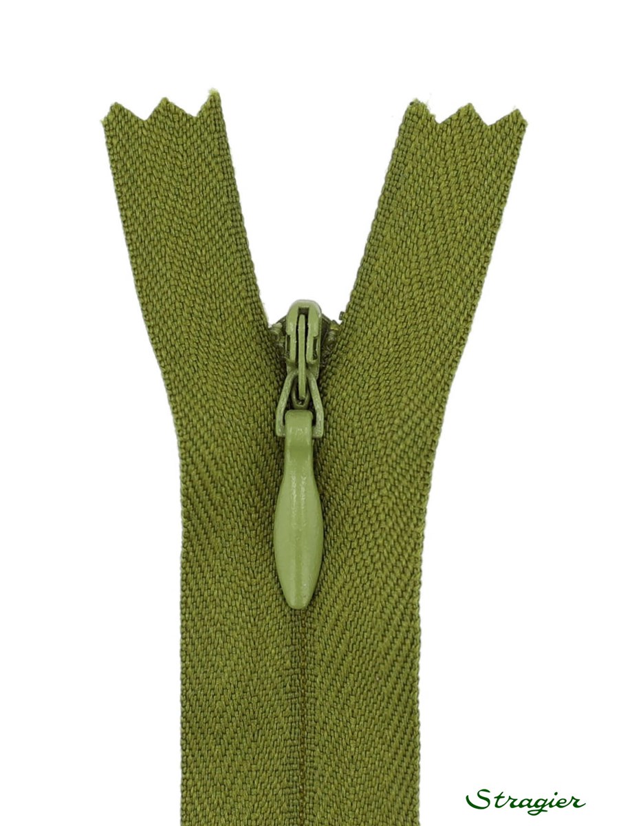 Zip Invisible -  - Olive verte - 60 cm