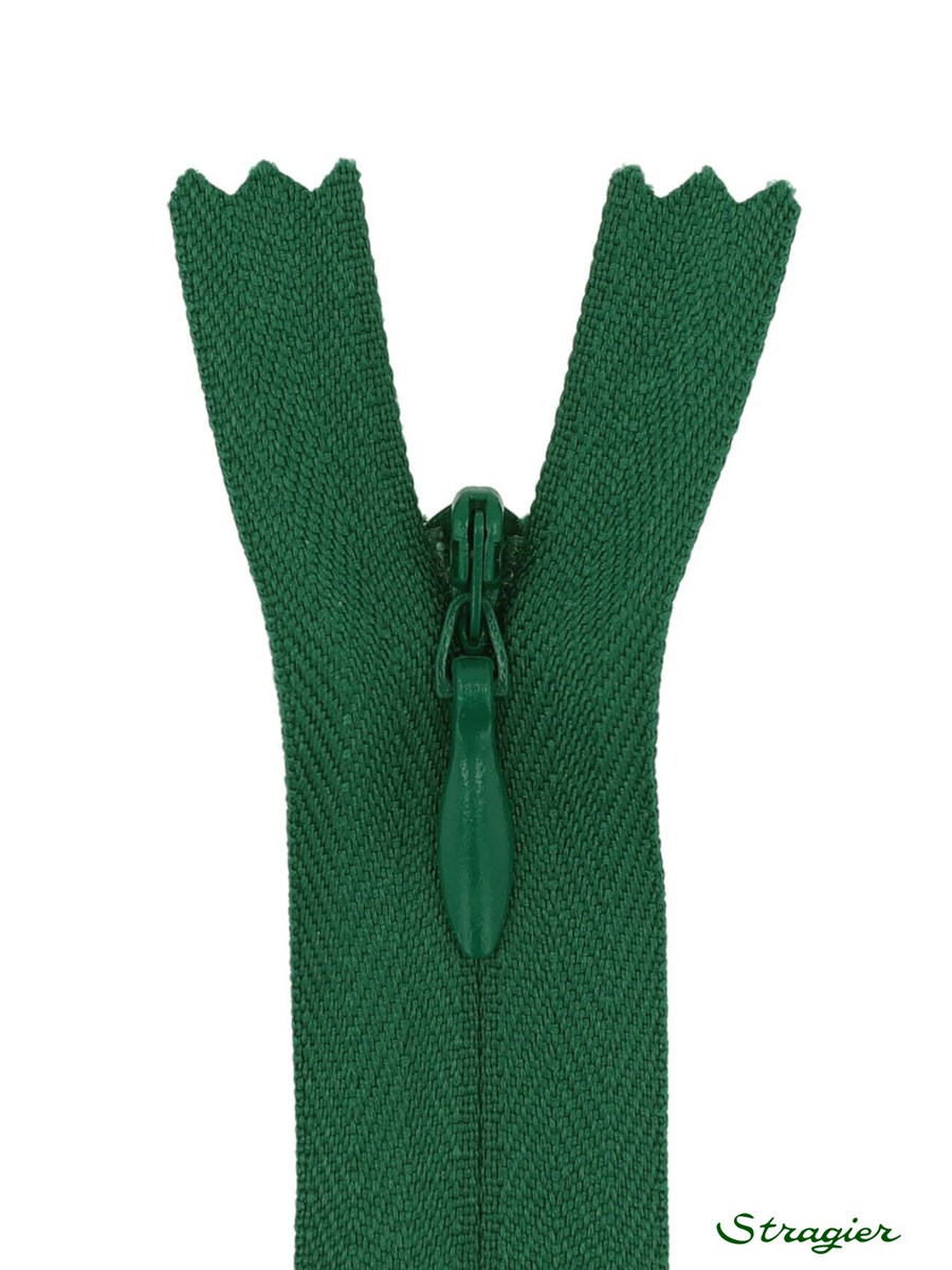 Zip Invisible -  - Vert billard - 60 cm
