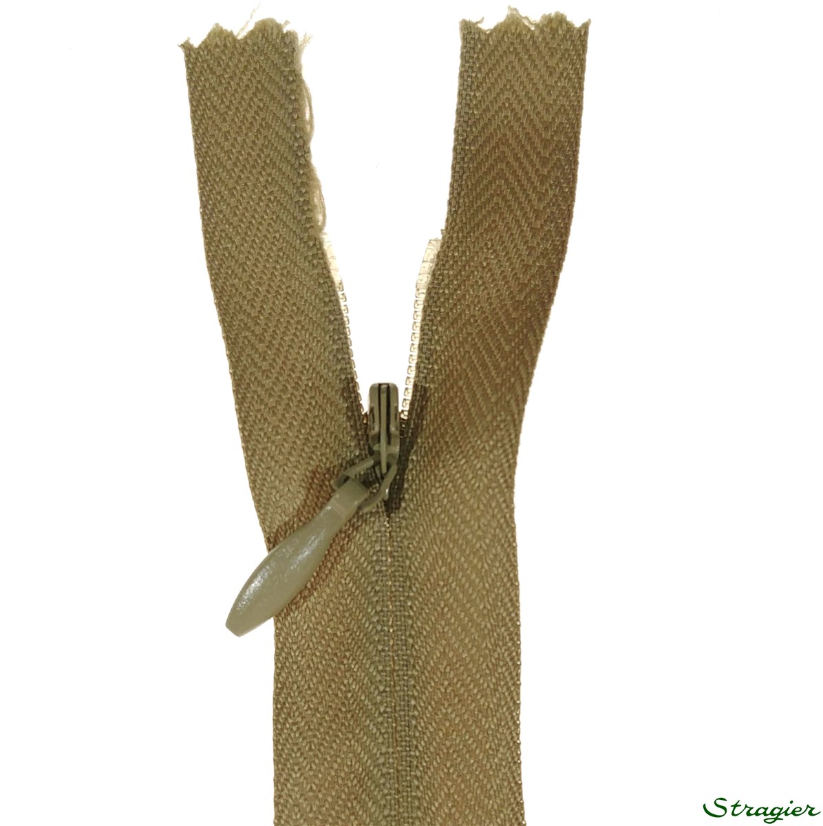 Zip Invisible - - Gris Olive - 60 cm