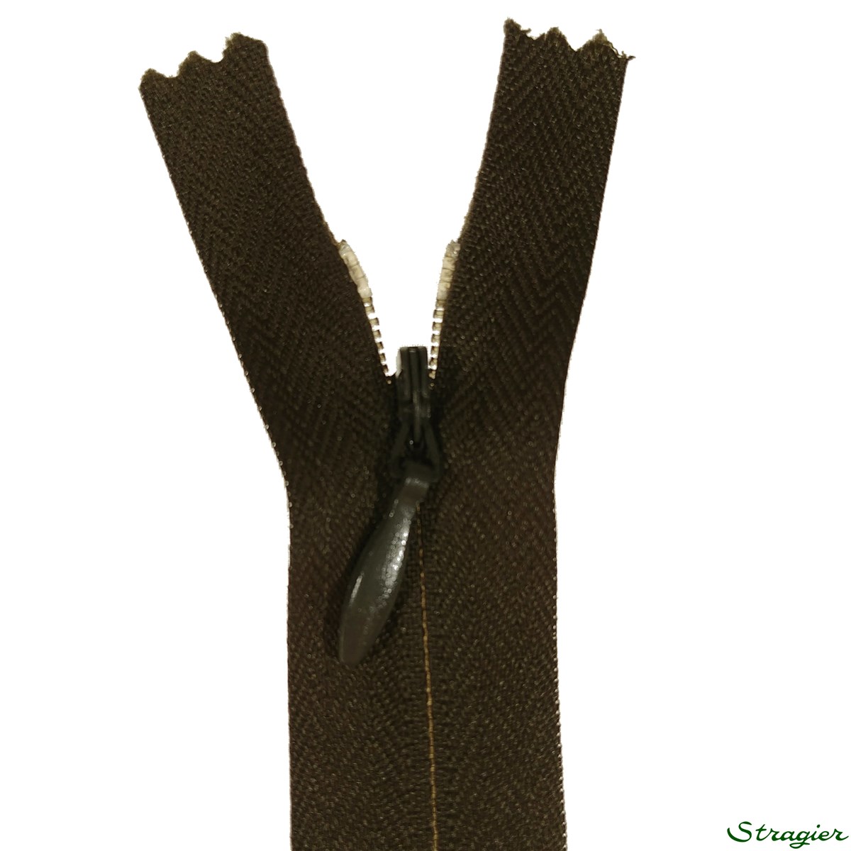 Zip Invisible - - Vert Olive foncé - 60 cm
