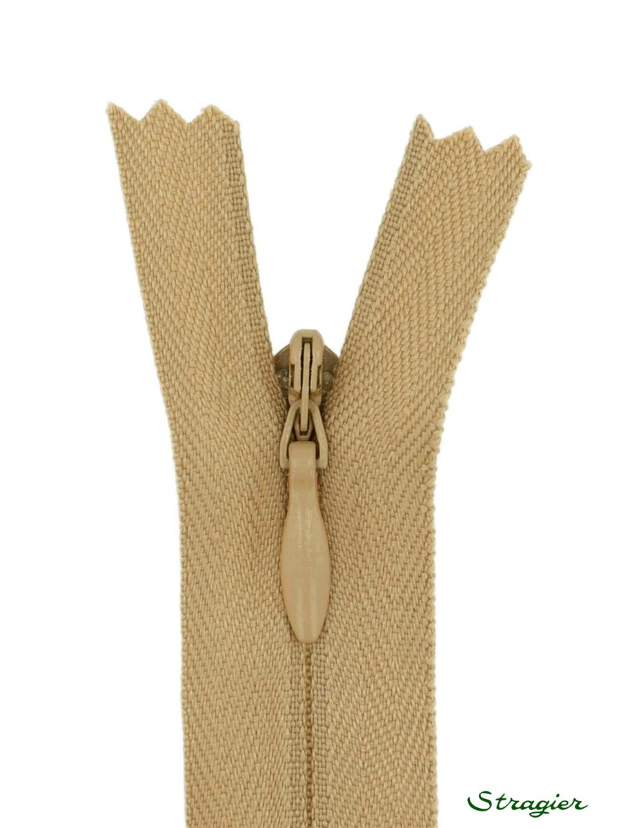 Zip Invisible - - Camel clair - 60 cm