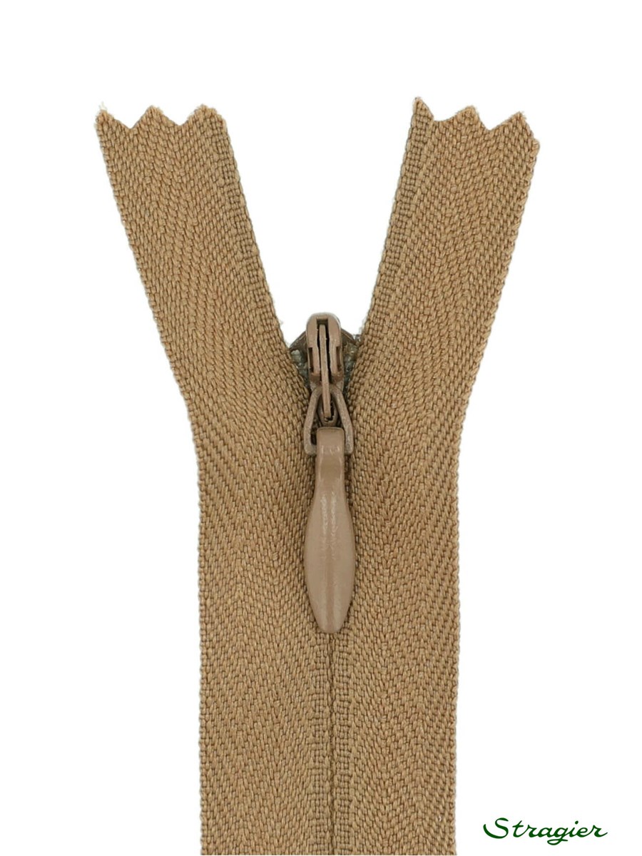 Zip Invisible - - Camel - 60 cm