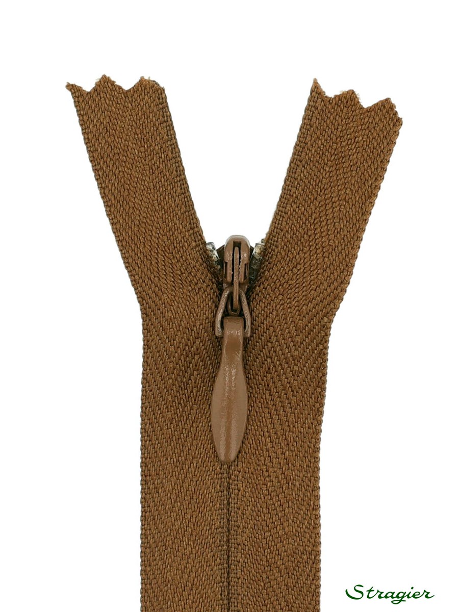 Zip Invisible - - Camel foncé - 60 cm