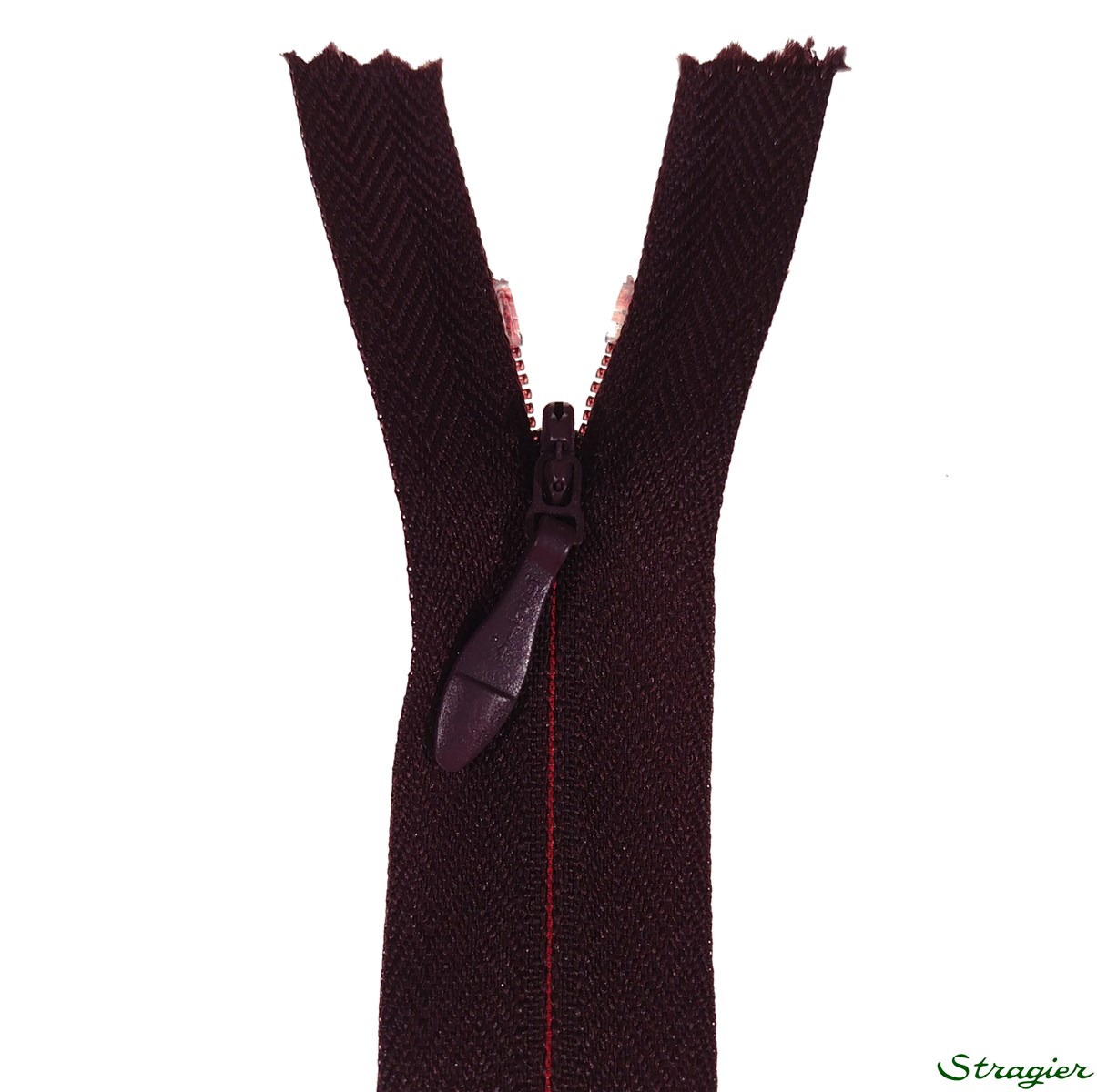 Zip Invisible - - Acajou foncé - 60 cm