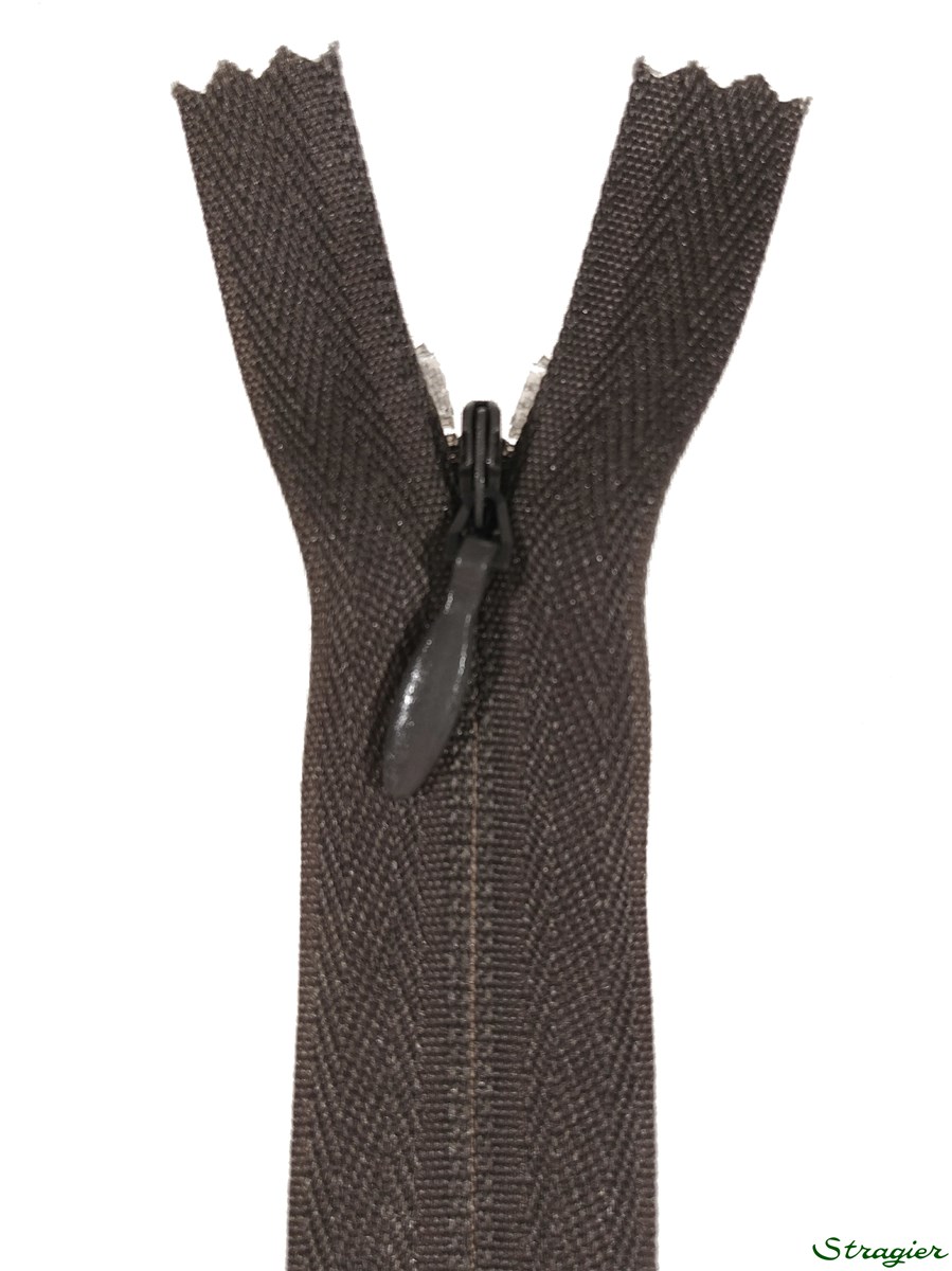 Zip Invisible - - Grège taupé - 60 cm