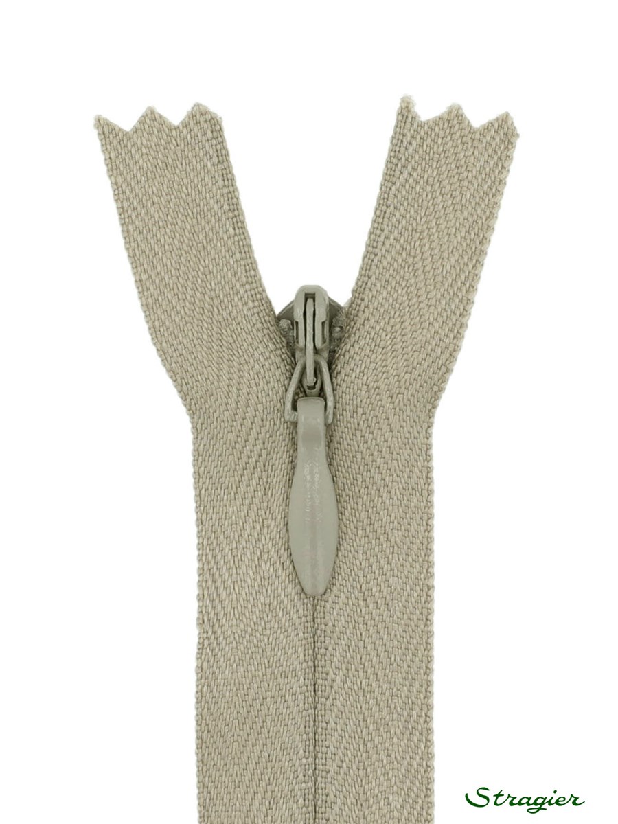 Zip Invisible - - Gris beige - 60 cm