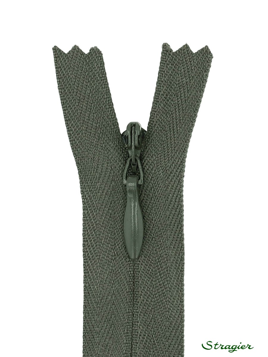 Zip Invisible - - Gris Vetiver - 60 cm