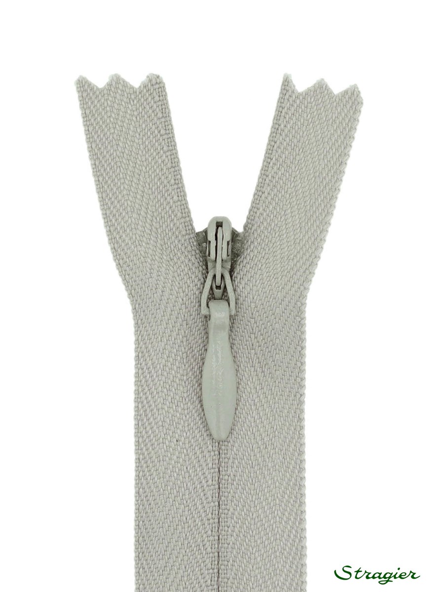 Zip Invisible - - Gris Mercure - 60 cm