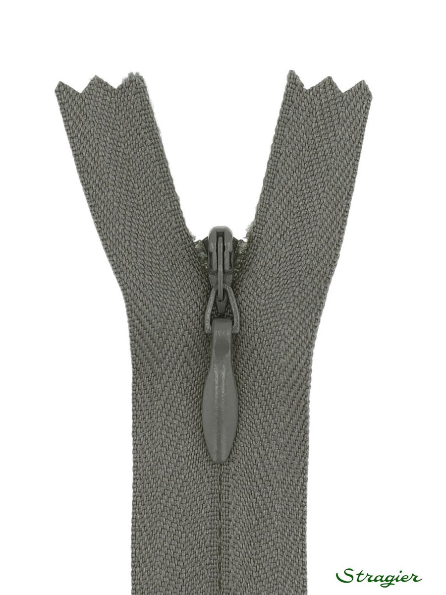 Zip Invisible - - Gris Silex - 60 cm