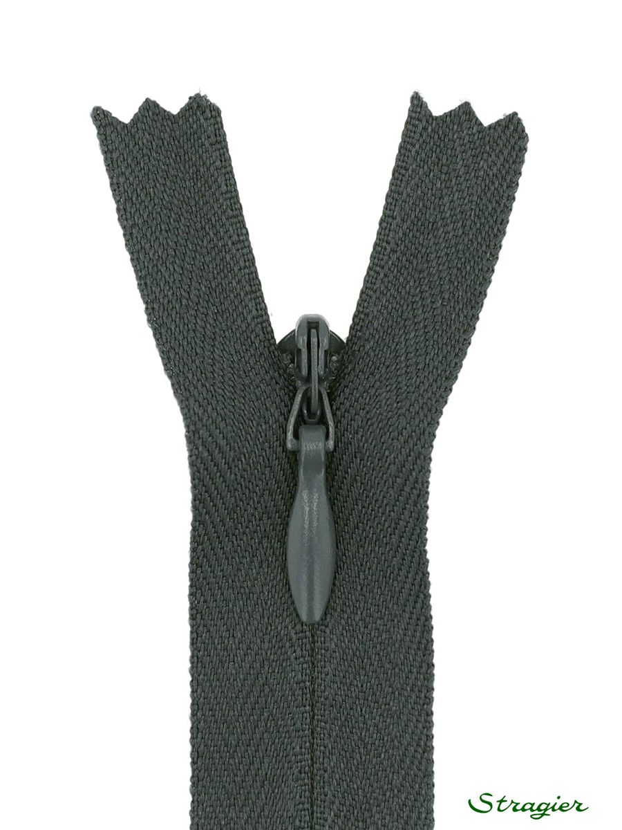 Zip Invisible - - Gris Gargouille - 60 cm