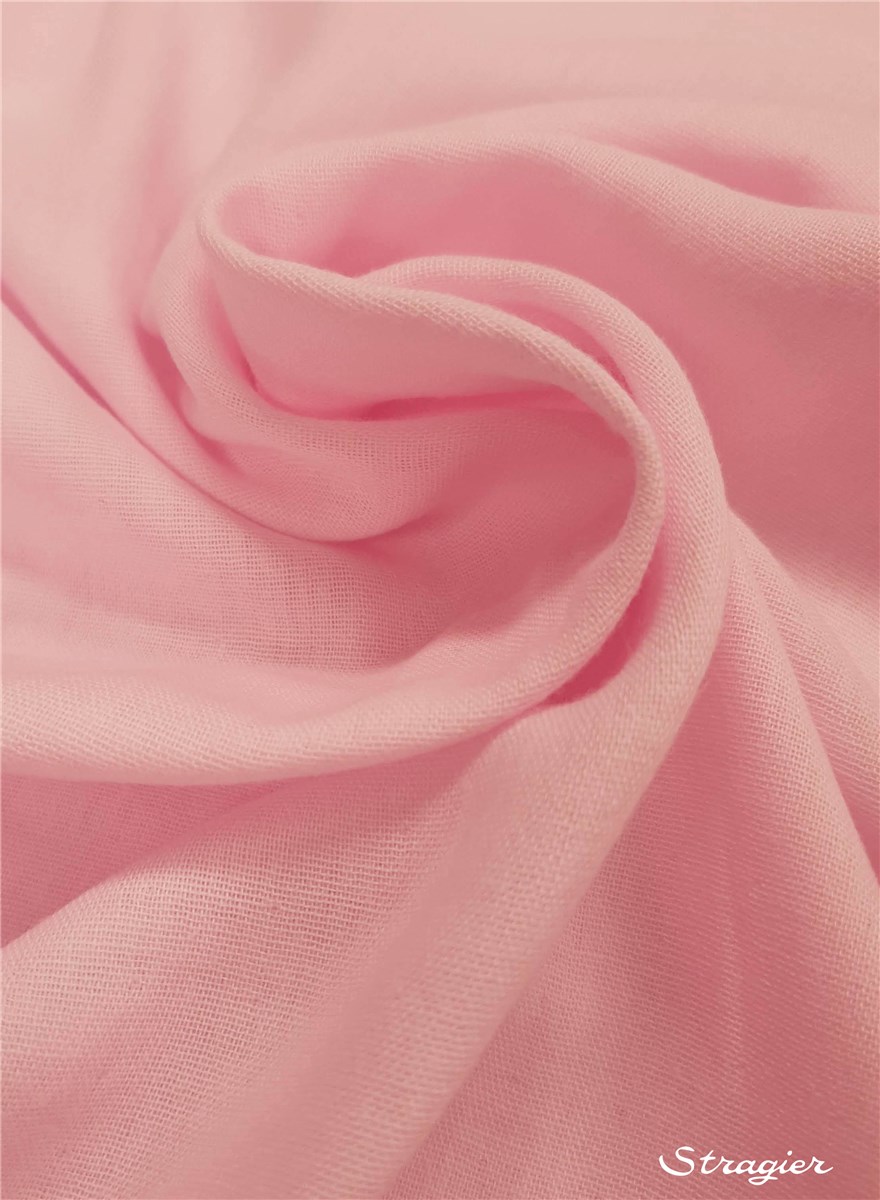 Double pure Cotton Gauze - Plain - Rose Printemps