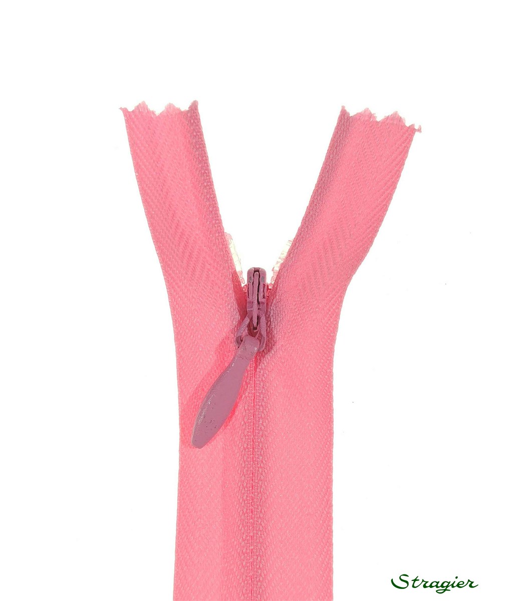 Zip Invisible - - Rose Pétale - 22 cm