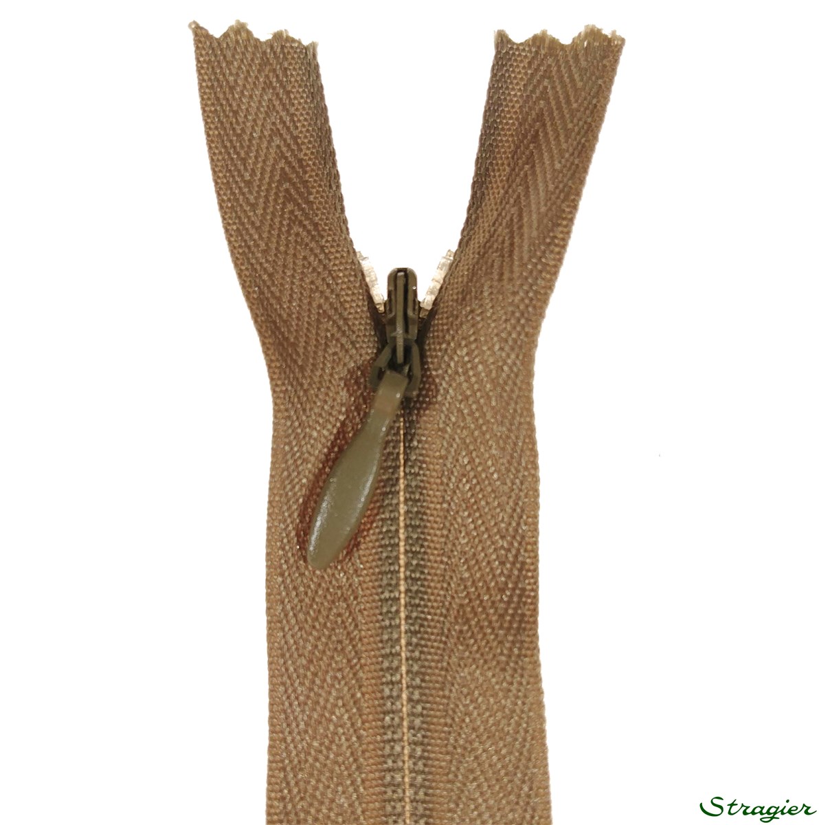 Zip Invisible - - Brun Orme - 60 cm
