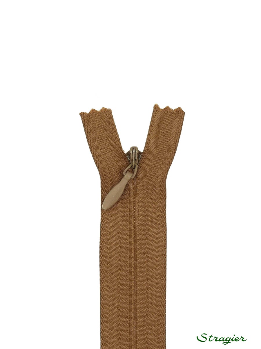 Zip Invisible - - Brun Cookie - 60 cm