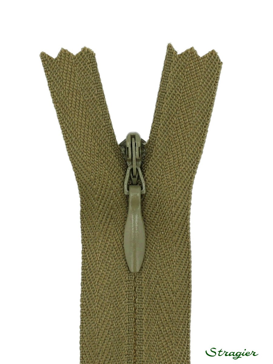 Zip Invisible - - Noisettes - 60 cm